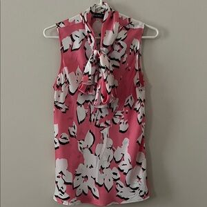 Nine West Pink and White Floral Blouse